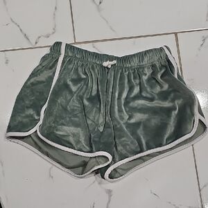 SO Women's Green Velvet Lounge Shorts